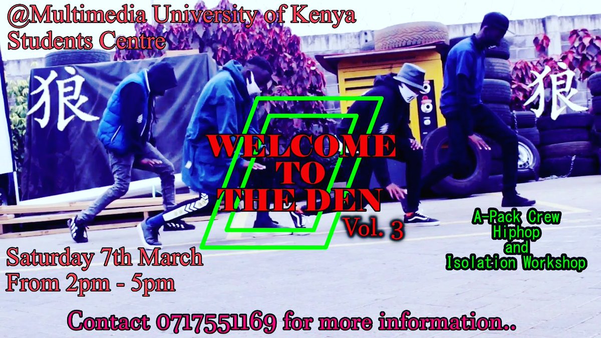 a_packkenya's tweet photo. #WelcometotheDen Volume 3
Workshop.
#hiphop #Isolation
Like,comment &amp; share https://t.co/w67gd8BwhO