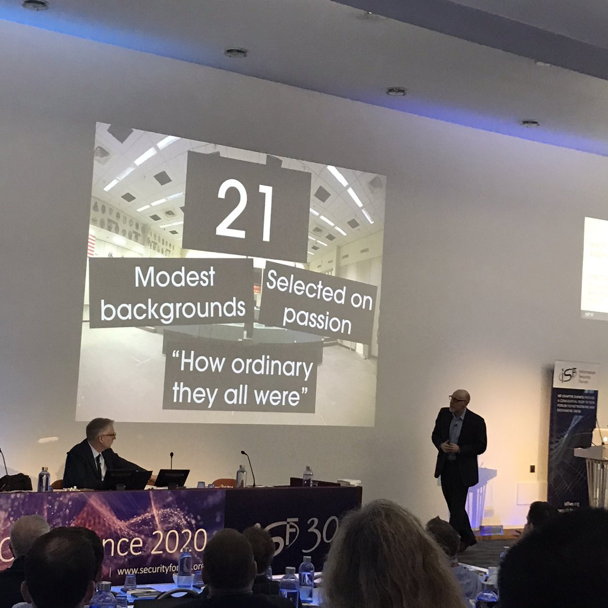 katyreece's tweet photo. We’re only one session in at #ISFCon and I’ve already learnt more from Professor @RichardWiseman about the moon landings than I knew an hour ago. Not your average security conference! 🌑
@securityforum #ISF30 https://t.co/j4lDVNSer7