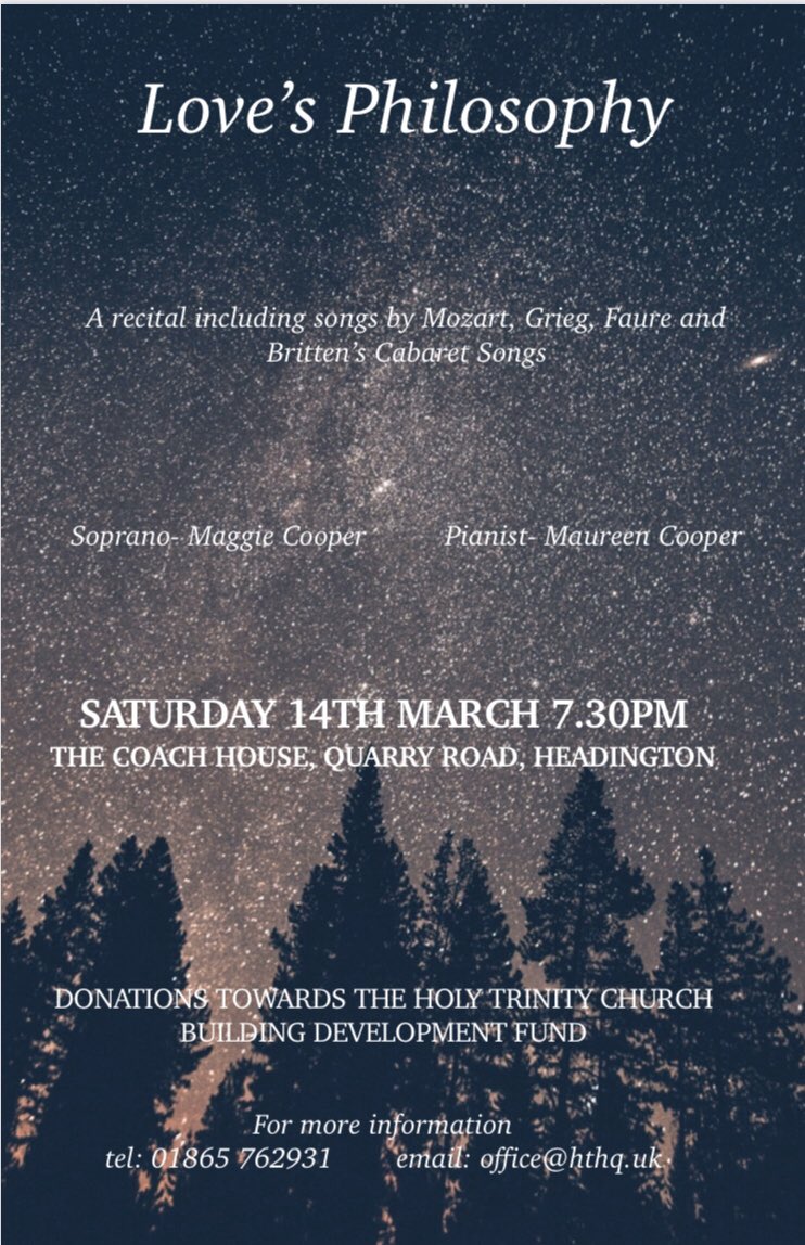 My next recital is with my talented Mum, Maureen Cooper. Here we are, after almost 20 years, performing together again <a href="/HTHeadQ/">Holy Trinity Church</a> #recital #classical #soprano #operasinger #pianist #oxford #headington #oxfordevents #headingtonquarry #fundraising