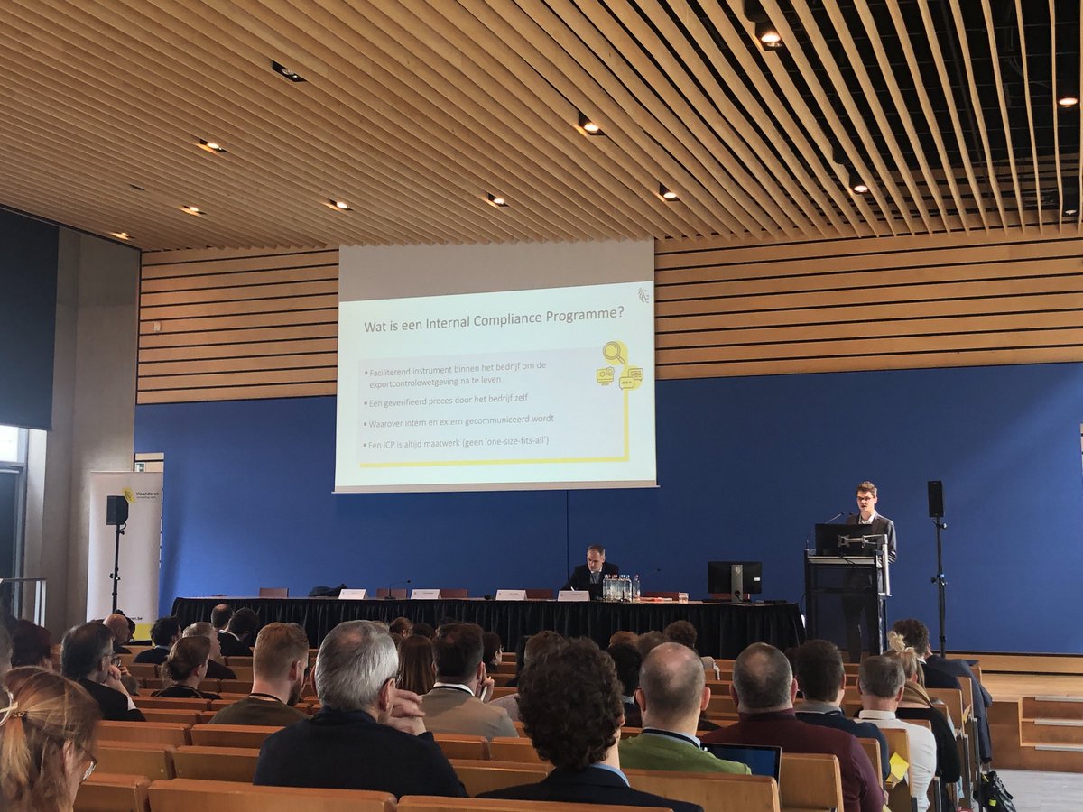 Bert_Gevers's tweet photo. Floris Bombeke of #Dscg (@Flanders_DFA) explaining the #ICP requirements for #DualUse #exporters: 7 core elements, but #TransactionScreening remains to most important !! #Trade #TradeCompliance #ExportControls #Sanctions https://t.co/ztcCWx3hur