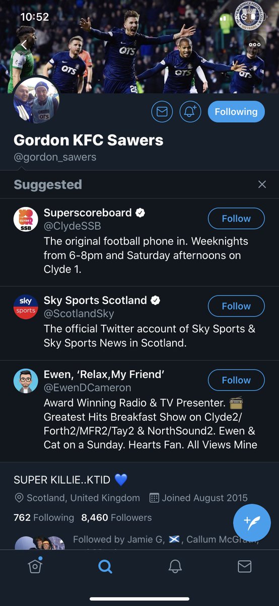 Look who we are following. The one and only <a href="/gordon_sawers/">Gordon Sawers</a>. Scottish football royalty #YoureRuiningMaFuckinHappiness