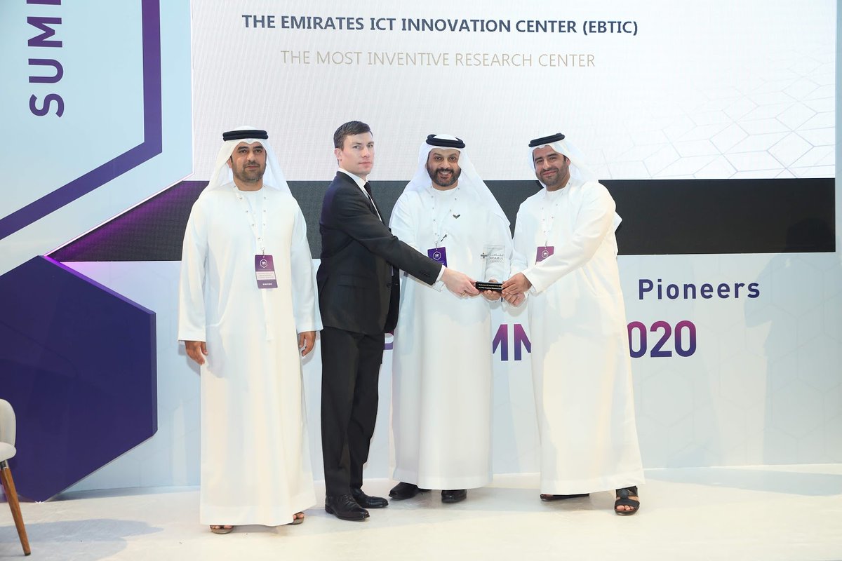 KhalifaUni's tweet photo. At the Abu Dhabi Awards for Intellectual Property during #TIPSummit2020 organized by the Department of Economic Development - Abu Dhabi in cooperation with the Ministry of Economy, #KhalifaUniversity was presented with the ‘Top University with Filed Patents’ award. https://t.co/HUnEoOEOyp