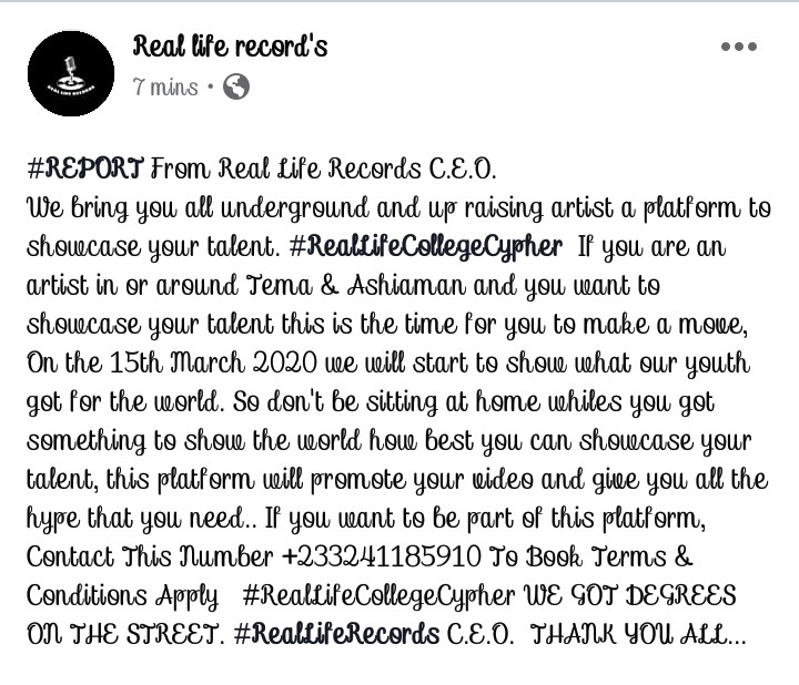 Humble_2020's tweet photo. Contact the number on the post. Thanks 
#RealLifeCollegeCypher
#RealLifeRecords 
#Bhimnationglobal 
👌🏾#AnlogaJunction https://t.co/iv4nIV3HEt