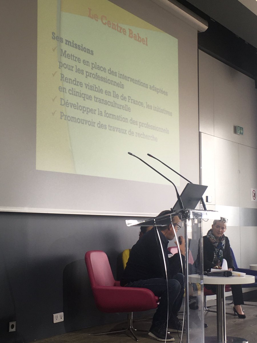 #Médiation #TransCulturelle ⁦<a href="/Centre_Babel/">CentreBabel</a>⁩ ⁦<a href="/MaisondeSolenn/">Maison de Solenn</a>⁩ ⁦<a href="/MarieRoseMoro/">Marie Rose Moro</a>⁩ présentée ce jour au #Colloque #PsychoTraumatisme #PathologiesChroniques #ParcoursMigratoires ⁦<a href="/DMUMasso/">Dessine-moi un mouton</a>⁩ Partenariats ⁦<a href="/hopital_necker/">Hôpital Necker AP-HP</a>⁩ ⁦<a href="/APHP/">Assistance Publique – Hôpitaux de Paris (AP-HP)</a>⁩ ⁦@Univ_Paris⁩