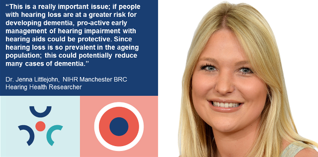 ManchesterBRC's tweet photo. On #WorldHearingDay hearing health researcher @JennaLittlejohn provides a timely reminder of why &amp; how @ManchesterBRC's investigating the possible links between #hearingloss and #dementia 
#MCRBRC
https://t.co/7jxUOOVWuv https://t.co/qegNnD0QBU