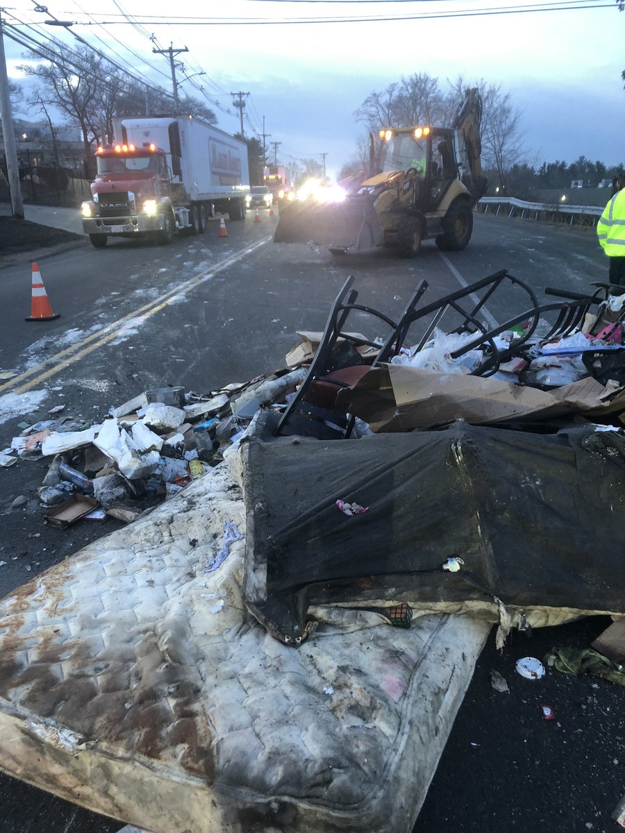 WilmingtonMAPD's tweet photo. Traffic Alert: Ballardvale Street from Target to Charles River Labs is down to one lane due to a large debris field in the roadway.  Anyone with information about a possible truck dumping debris around 6am this morning call WPD at 979-658-5071. #MATraffic https://t.co/pTzWyZVqWv