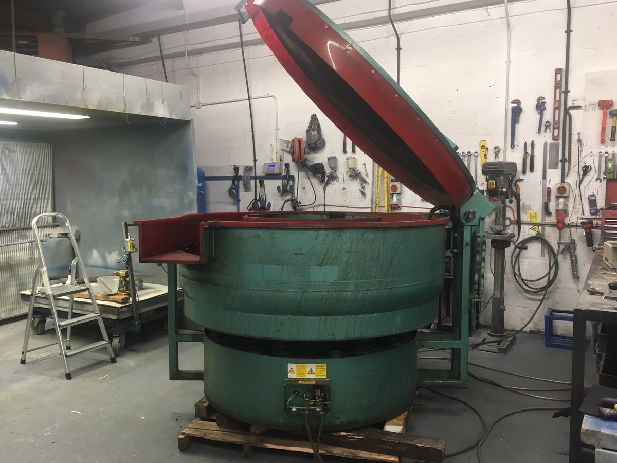 PDJVibroLtd's tweet photo. Before and after for a refurbished vibratory bowl finisher. https://t.co/0YigcT1utH
