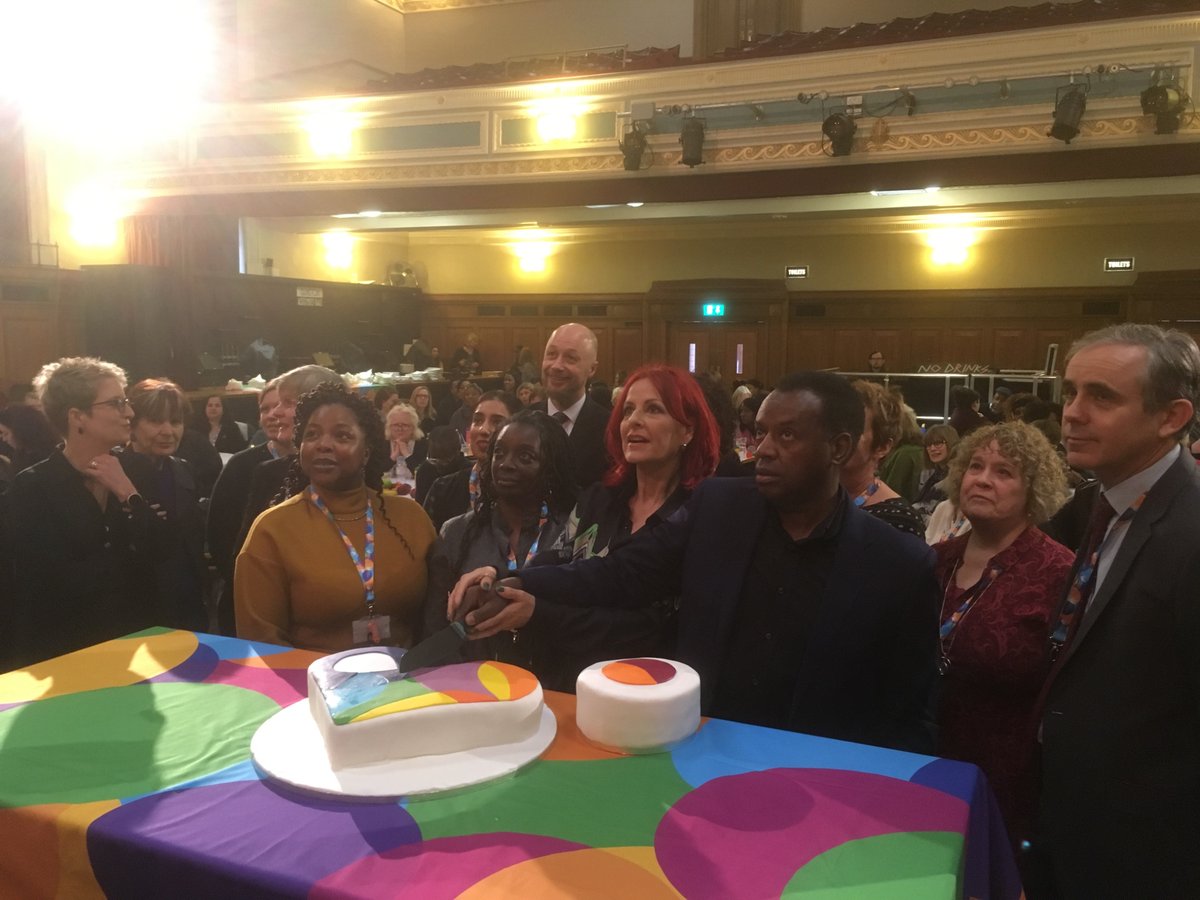 A heart-shaped cake was cut by <a href="/CarrieGrant1/">Dr Carrie Grant MBE (hc) 💙</a> &amp; <a href="/DavidGrantSays/">David Grant MBE 💙</a> &amp; staff from the 23 London boroughs that make up <a href="/adoptlondonuk/">adoptlondonuk</a>