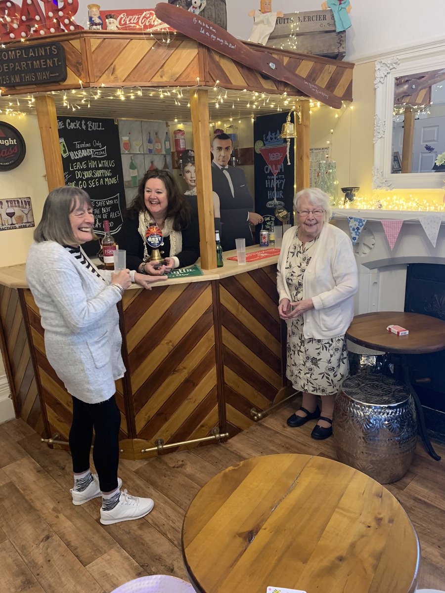TimTimbav's tweet photo. Visiting the bar at a local dementia care home! Idea and designed by the people who live here. Fantastic idea and helps with sundowning. Home from home for those that canโt live in their own home any longer #therectory @SomersetCouncil https://t.co/epq777EoG4