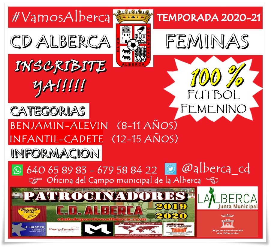 💣 Noticia bomba para la próxima temporada 💣
Nuestro club TENDRÁ EQUIPOS FEMENINOS en la próxima temporada 🥰.
¿Nos ayudáis con un RT para difundir el fútbol femenino? <a href="/LorcaFeminas/">BM Lorca Féminas</a>
<a href="/femegol/">Femegol</a> <a href="/murciafutbolfem/">Murcia Fútbol Femenino</a> <a href="/MurciaFeminas/">Murcia Féminas</a> <a href="/realmurciacfsad/">Real Murcia CF</a> <a href="/UDAguilasFem/">UD Águilas Femenino</a> <a href="/CACabezoTorresF/">C.A.CabezoTorres Fem</a>