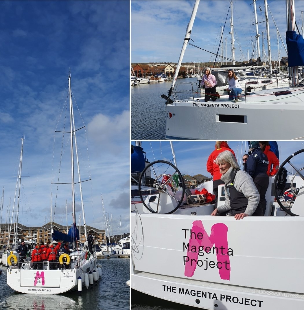 Great to name The Magenta Project <a href="/SunsailUK/">Sunsail UK</a> 40.1 yacht, in the next step of our partnership. Stay tuned for opportunities to upskill through this collaboration. The boat is part of a 15 boat fleet based <a href="/portsolent/">Port Solent</a> to be used in racing and cruising <a href="/SunsailEvents/">Sunsail Events</a>