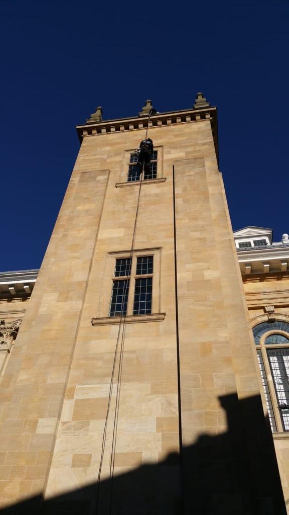 If you're afraid of heights, you certainly wouldn't want to be abseiling down this building to clean their windows!

Goldstar for anyone who can guess the Oxfordshire building we're working on here! ⭐️