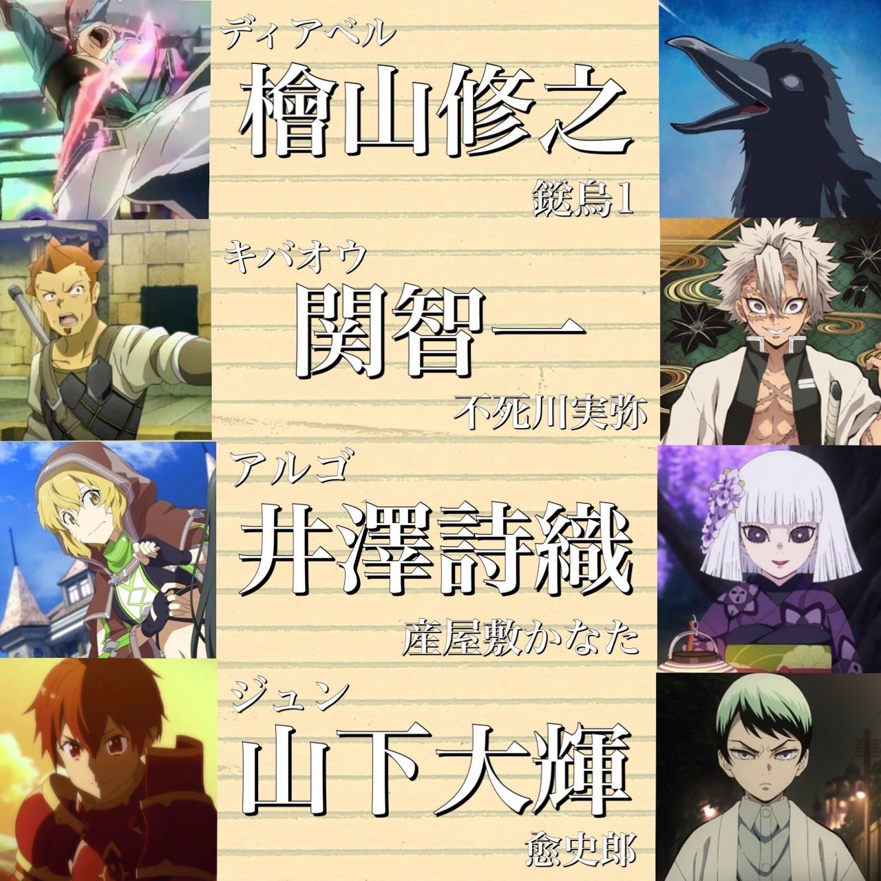 Akky Saoと鬼滅の刃の声優が似てると聞いたのでまとめてみた 同じ人とは思えないものがちらほら T Co Wb5pd7s52o Twitter