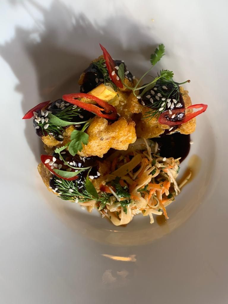 Korean Fried Cauliflower, soya, teriyaki, chilli and ginger. Available on our vegan small plates menu, and three for two every Tuesday 👌 #VeganBristol