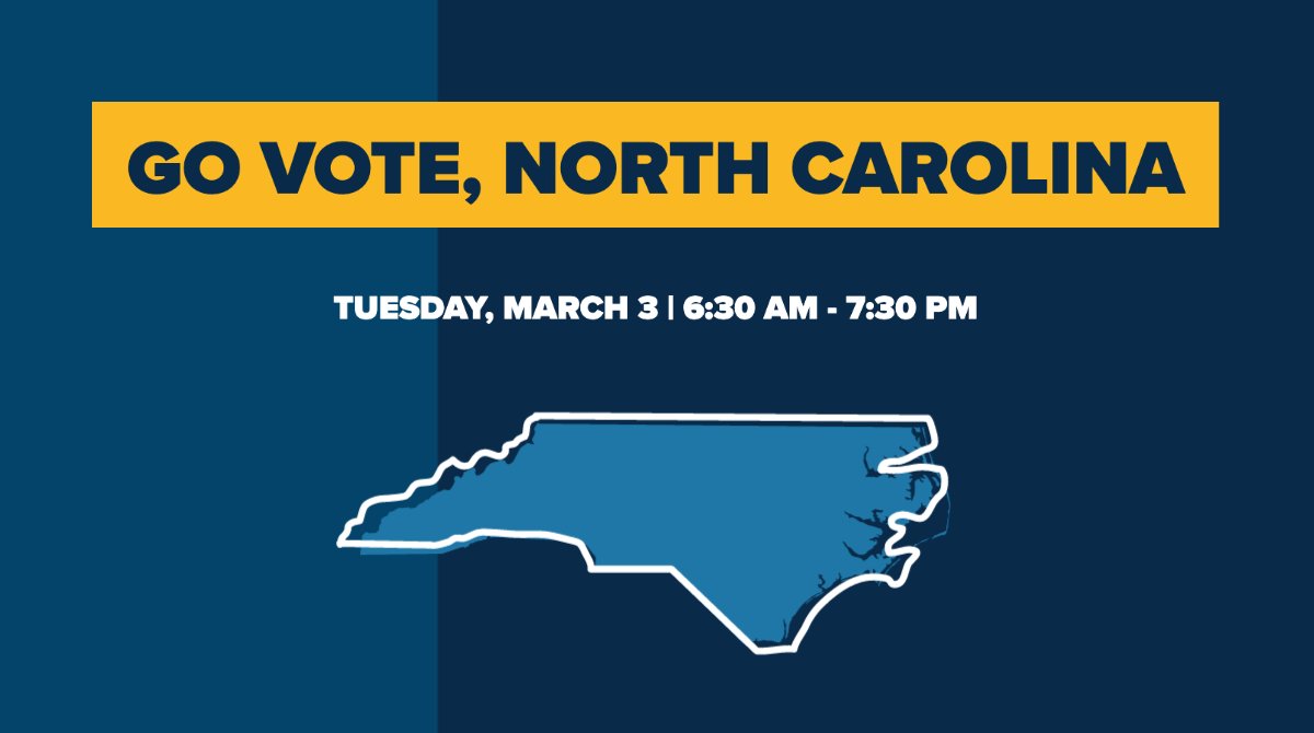 The polls are open, North Carolina! Find your polling place and go vote → vt.ncsbe.gov/RegLkup/