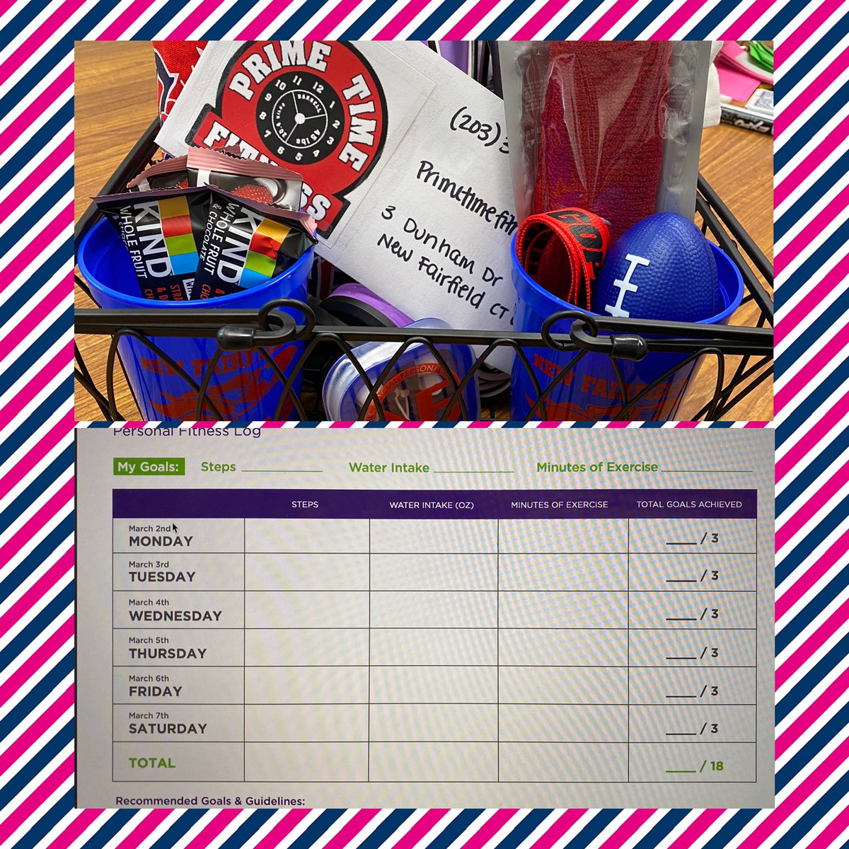 NFMiddleSchool's tweet photo. Herren Fitness Challenge. Students were given cards to track their fitness this week. Cards can be turned in on Monday for a chance to win healthy basket.@nfprevention #nfrebelstrong https://t.co/wby4wRLFPG