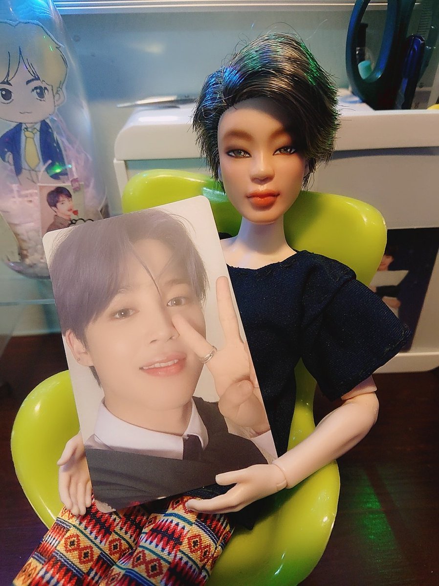 todayearsold's tweet photo. It's a nice coincidence πππππππ I love it sniff ππππ so much #btsmots7photocard #btsdollrepaint #jimin #btsdollsofficial #btsxmattel https://t.co/pS524brwqE