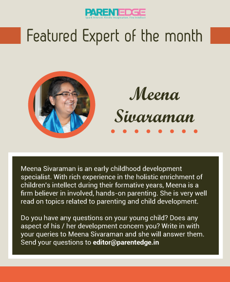 ParentEdge's tweet photo. Featured expert of the month!
Inbox us your questions on the physical, emotional or cognitive development of your toddler or mail it to editor@parentedge.in or Whatsapp us at 9743008833 and we will get back to you with an answer from Meena herself.
#AskanExpert #ParentingQuestion https://t.co/WbOO4IBPav