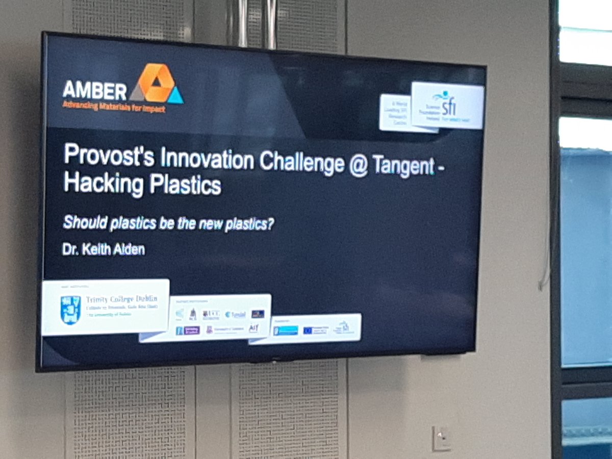 ambercentre's tweet photo. Great to be involved in the #ProvostChallenge #HackPlastic @TCDTangent - bringing a materials science perspective to plastics and recycling is our own Dr Keith Alden. Looking forward to seeing what the students come up with tomorrow. https://t.co/fbB7SexjXV