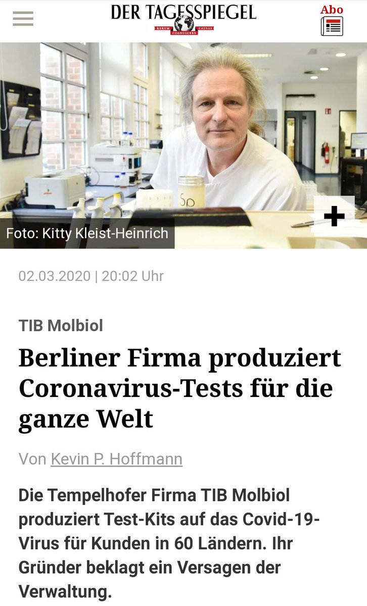 argonerd's tweet photo. Hier ist ja oft die Rede von diesen teuren #Coronavirus-Tests.

Behörden hauen mitunter Preise von z. B. €300,-- raus, bzw. wie sie gerade lustig sind.

Laut Berliner Firma, die bereits 3 Mio. dieser Tests versandt hat, kostet der Test lediglich €2,50.

https://t.co/pHrhJxOicO https://t.co/enso04QrFA