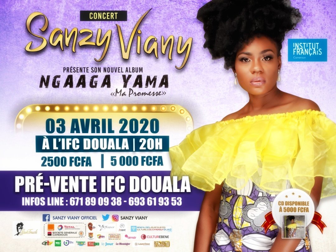 doualanow's tweet photo. 🎶 Rendez-vous musical 🎶
🏤 IFC Douala
🎙️@SanzyViany
🗒️ 03 avril 2020
🕗 20h
⏳Tickets disponible en pré-vente à l'IFC.
📱 671890938/693619353
#NgaagaYama #MaPromesse #Gospel #Jazz #NewAlbum #Live
Nous vous livrons vos tickets en main propre 😘
#WeLoveOurFans https://t.co/pWPKLVAhsm