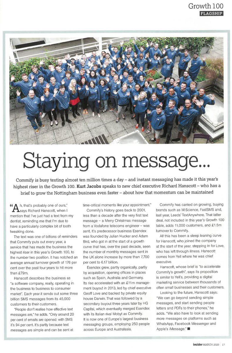 We're No. 2 in the Midlands in the Growth 100 list, <a href="/insidereastmids/">Insider</a>' listing of the region's consistently fast growing businesses. Our CEO <a href="/richardhanscott/">Richard Hanscott</a> explores the benefits of business SMS in this interview: