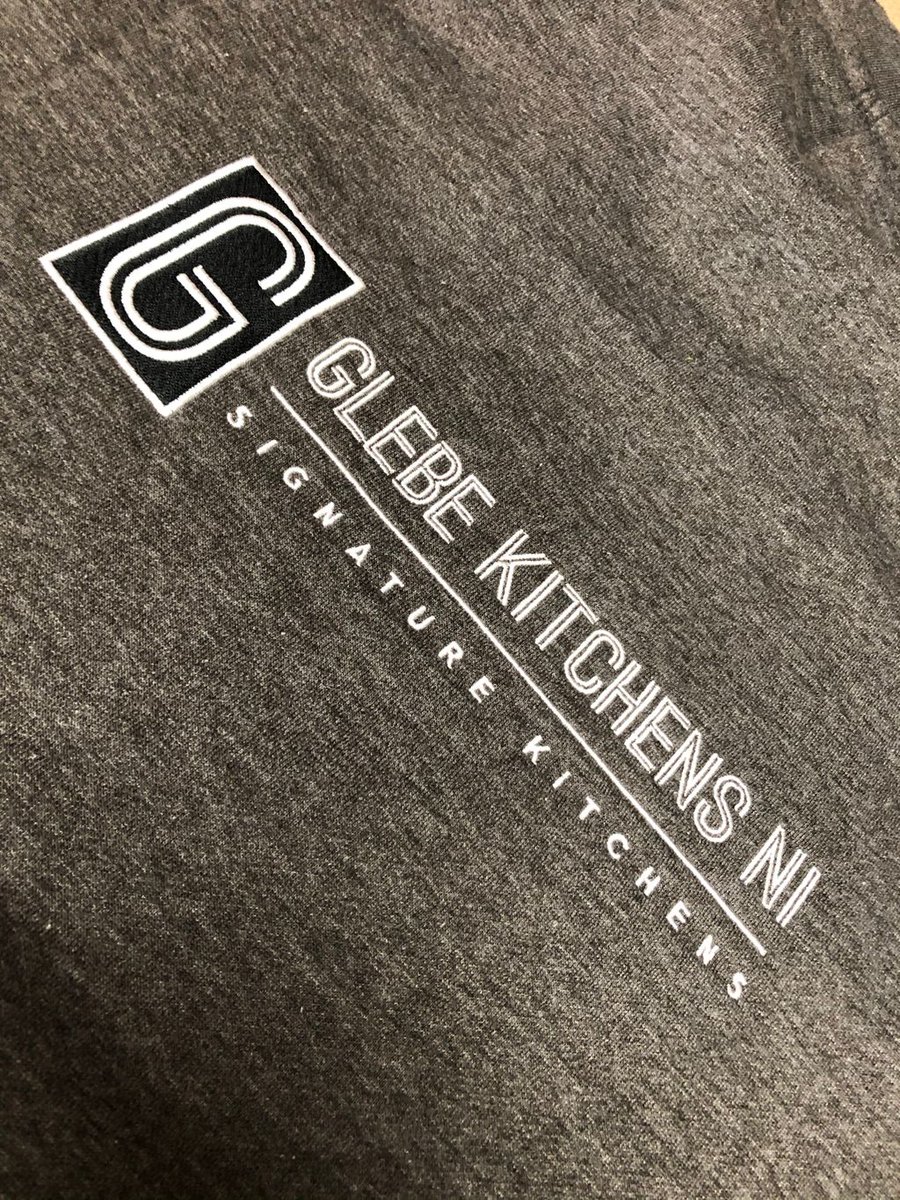 Working on some workwear for local kitchen specialists Glebe Kitchens, polos, sweatshirts, fleeces, jackets &amp; woolly hats all customised to suit #embroidery #customized #polos #sweatshirts #beanies #softshells