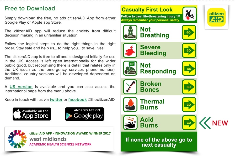 ThecitizenAID's tweet photo. Our message is a simple one, but essential in an incident where there are mass casualties.

        Be Prepared, Not Scared.

By downloading and going through our free app, your actions in emergency situations could mean the difference between life and death https://t.co/yDEWO3rALB