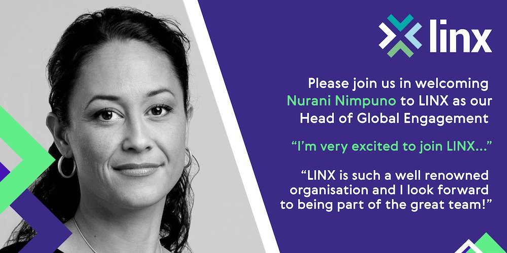 LINX_Network's tweet photo. We are pleased to be able to officially welcome familiar face from industry, @nnimpuno to team #LINX! Nurani will be taking on the role of Head of Global Engagement, so look out for her at future events.
#Welcome #TeamLINX #Peering #Interconnection #IXP https://t.co/4DZomObiCA