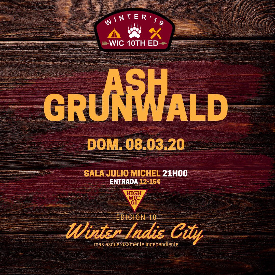 WIC_Segovia's tweet photo. Próxima cita #WICx #HighWIC61 en @CarcelSegovia
8 MAR ASH GRUNWALD
@Soundealersesp @AshGrunwald #USrails
Entradas disponibles a través de @wegowES https://t.co/1PPTHOONa6