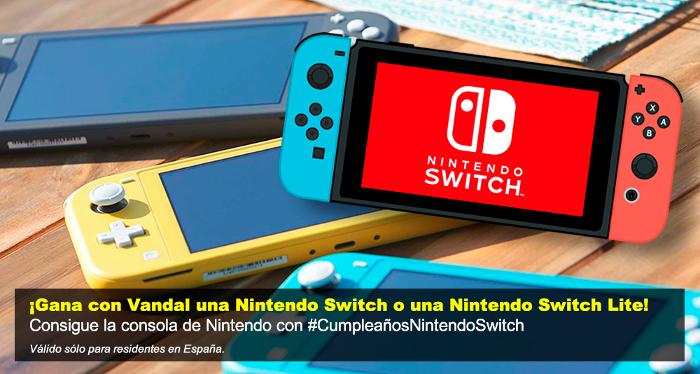 VandalOnline's tweet photo. ¡Hoy Switch cumple 3 años! RT, síguenos y comenta con el hashtag #CumpleañosNintendoSwitch el juego con el que te gustaría estrenar tu consola. Sorteamos hasta hoy a las 23:59 horas una Nintendo Switch (normal o Lite) a elegir https://t.co/z2YWrjQA1v