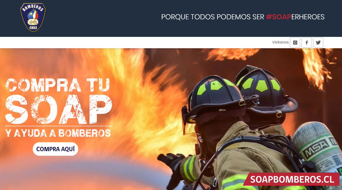 SextaCiaCBPM's tweet photo. Estimados Seguidores!
Contraten el SOAP y ayuden a Bomberos
Ingresen a https://t.co/z9UP4Wv6Fg, completen sus datos, elijan Puerto Montt y la opción 6 Compañía (como en la imagen)
COMPRA TU SOAP CON BOMBEROS Y CONVIÉRTETE EN UN #SOAPERHEROE
@CBPMO #PuertoMontt @BomberosdeChile https://t.co/YrrhhnPYNO