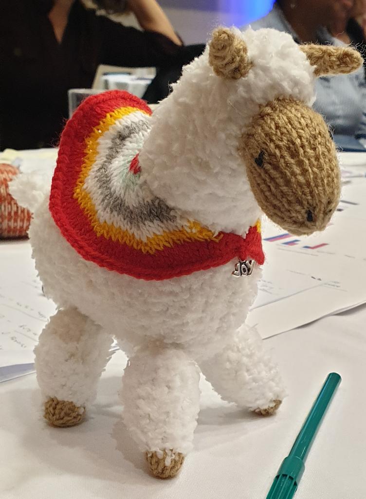 auzewell's tweet photo. Just met another "Joy", this time from the Community Neurology Service. One of their #EnjoyingWork project's change ideas they tested was running a knitting group, and that gave birth to this beauty. No doubt, related to @JScyps. #ILPwave9 @ELFT_QI https://t.co/zO12l0kAuJ