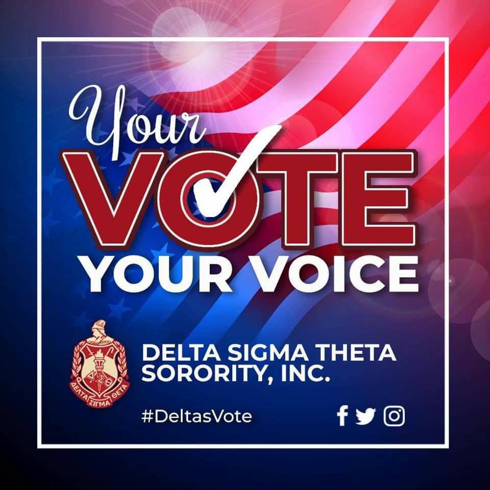 Sorors and friends, make your voice heard! #rocktheVote #DeltasVote #PowerinOurVoice