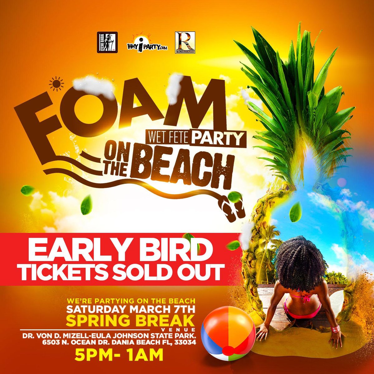 TrinisceneLive's tweet photo. EARLY BIRD TICKETS ARE SOLD OUT! 

Get your tickets now 🎟
Also available online at https://t.co/DXnPIIWhRW or https://t.co/UUfZbsuJVc 

Saturday March 7th 
5PM- 1AM 

🚩Venue: Dr. Von D. Mizell-Eula Johnson State Park 
6503 N Ocean Dr, Dania Beach, FL 33004 https://t.co/t1uBjXi9MA