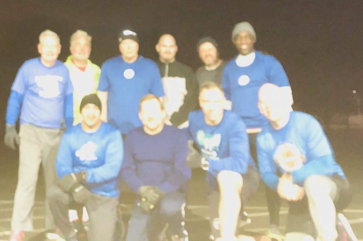 F3LehighValley's tweet photo. Spring is in the air!  47 degrees in the Gloom of the morning.  This is tee shirt and short weather for early morning bootcamp.  Some guys came over dressed for sure.  You may be wondering why so much blue in the picture.   #Beaker #BooBoo #Chopper #DropB https://t.co/pzpu5n2wkQ https://t.co/pJpx1Q9S8F