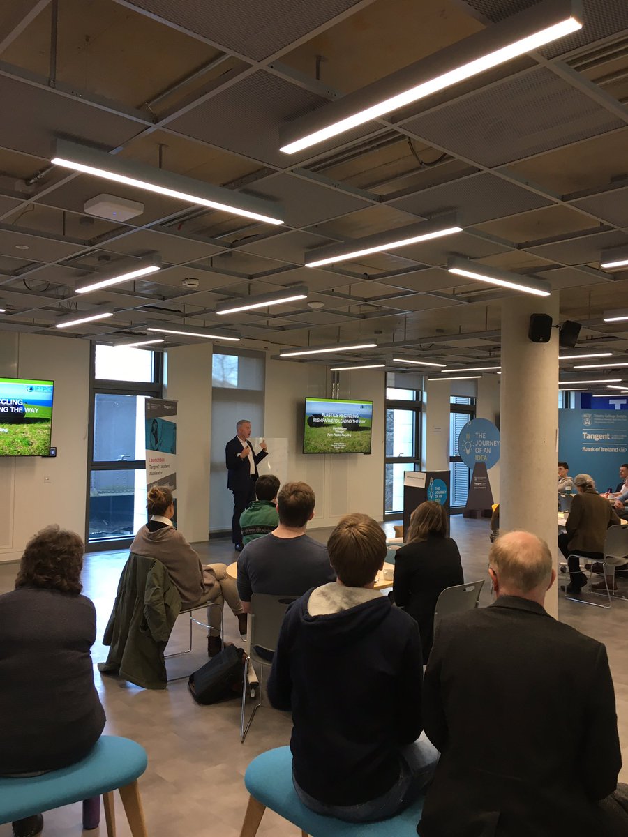 TCDPortal's tweet photo. Just done with the speakers and presentations. Very big thank you for all of the insights and perspectives! Thank you to Thorntons Recycling, @Refill_Ireland, Farm Plastics, AMBER, @VOICE_ireland #ProvostChallenge #HackPlastic https://t.co/T31ObtFZEx