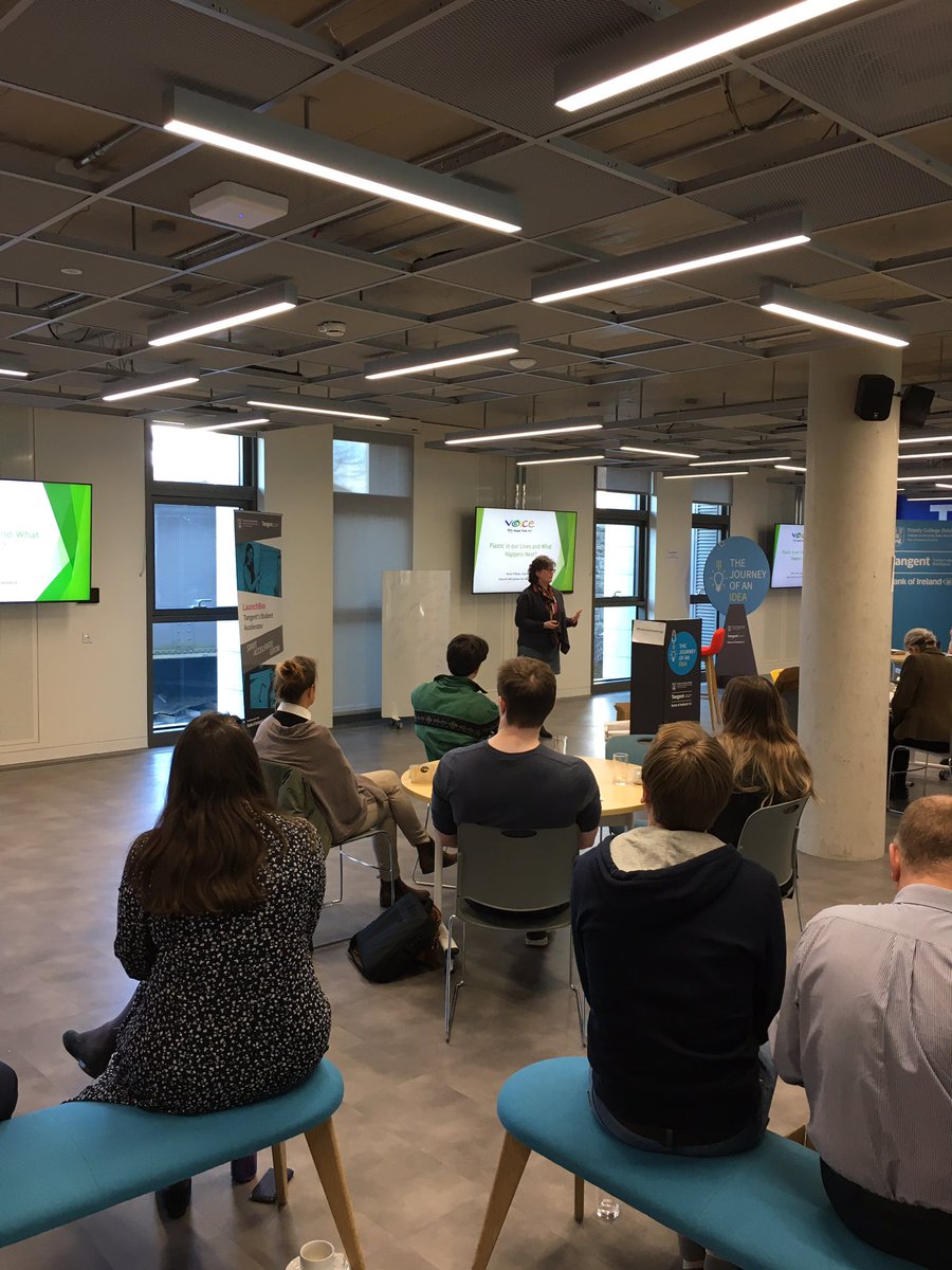TCDPortal's tweet photo. Just done with the speakers and presentations. Very big thank you for all of the insights and perspectives! Thank you to Thorntons Recycling, @Refill_Ireland, Farm Plastics, AMBER, @VOICE_ireland #ProvostChallenge #HackPlastic https://t.co/T31ObtFZEx