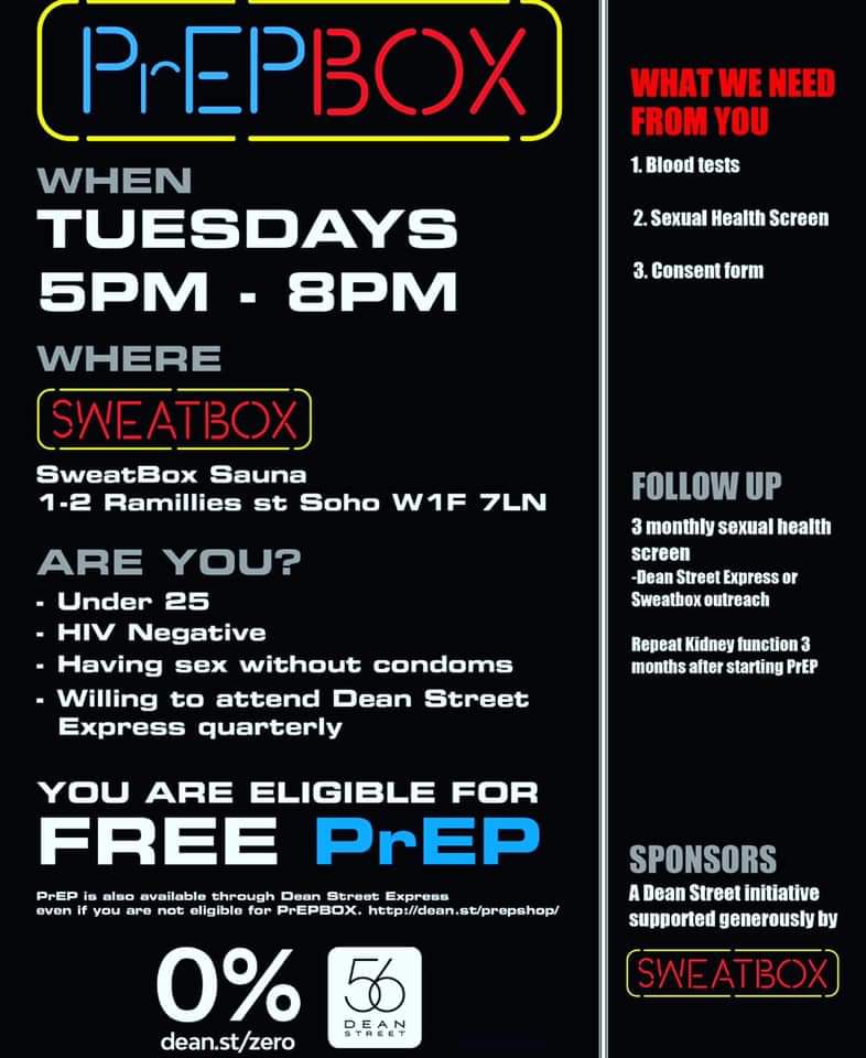 StiofanMGC's tweet image. After months of work, tonight is the official start of #PrEPBOX. Excited to get this off the ground. Thanks to my colleagues @56deanstreet and to Sweatbox for supporting this initiative

#PrEP #56DeanStreet #Sweatbox #London #GenerationZero