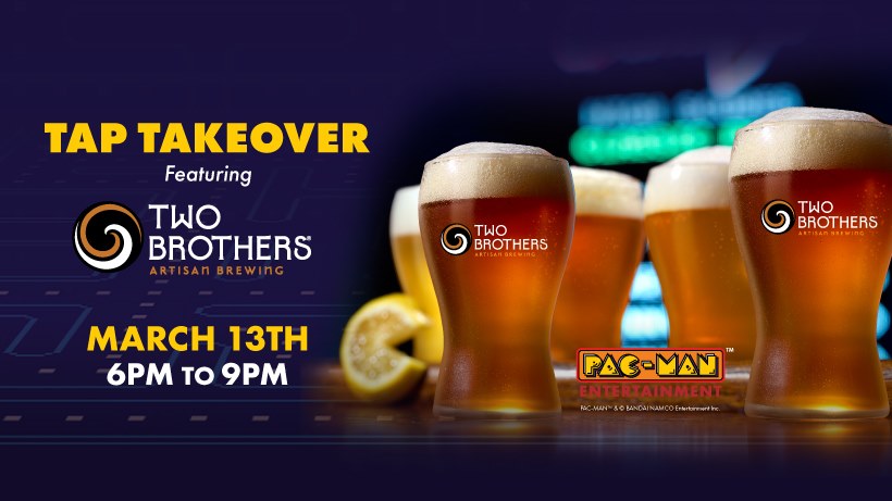 TwoBrothersBeer's tweet photo. 🚨 Awesome Event Alert! 🚨 We'll be at @pacman_ent in Schaumburg for a Beat the Brewer Saber Tournament, Friday (3/13)! It will also be a #TwoBrothersBrewing Tap Takeover so you'll have plenty of beer to choose from. Details: https://t.co/tEkbU68i47 https://t.co/WvIG0f3Q3j
