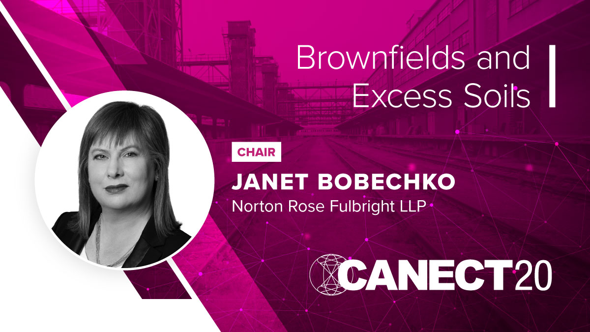 CANECTEvent's tweet photo. Janet Bobechko of Norton Rose Fulbright LLP is chairing #CANECT’s Brownfields and Excess Soils course on May 12. Changing regulations make this a “can’t miss” event. See details: https://t.co/dbQ9g8CTMp

@NLawGlobal #excesssoils #brownfields #environmentalregulations #CANECT20 https://t.co/5CJffoj6jW