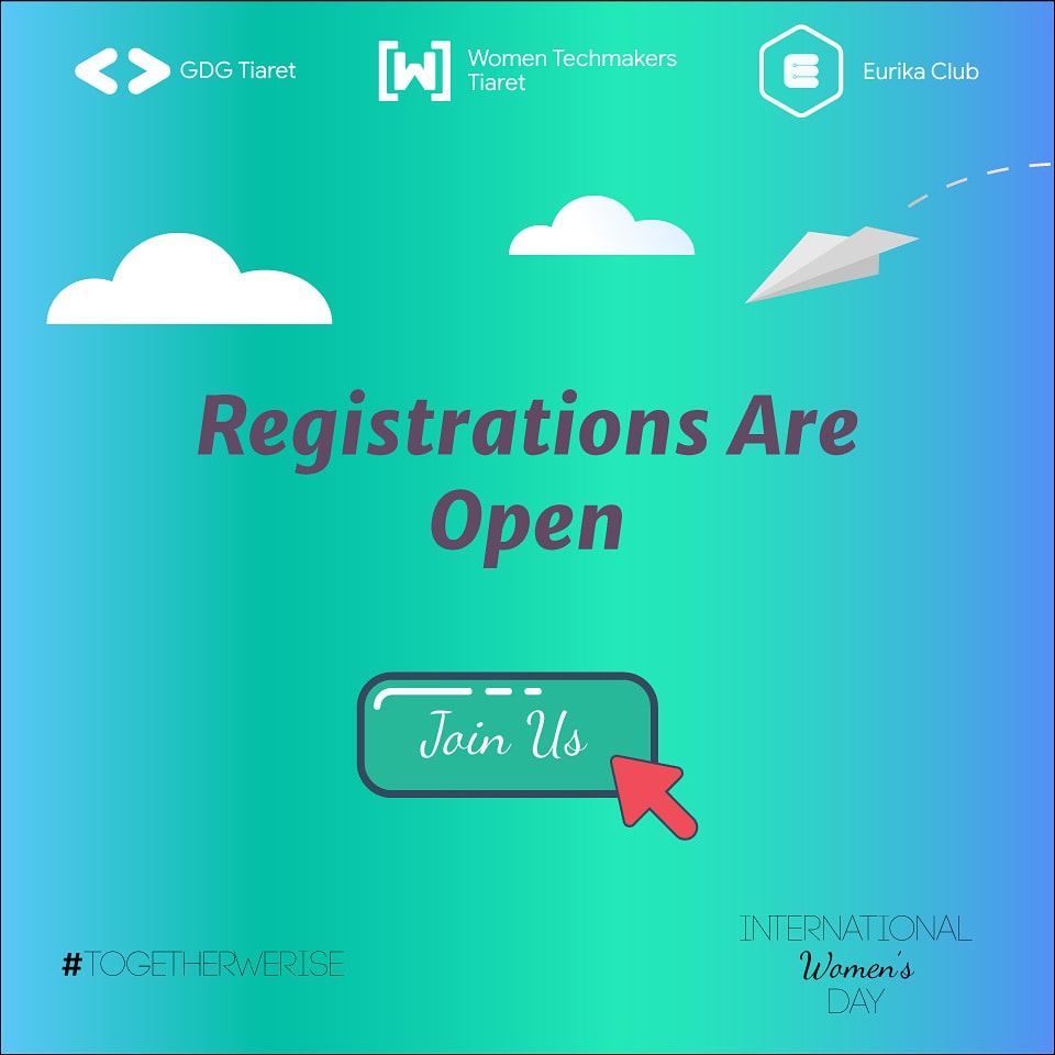 WTMTiaret's tweet image. Good news😁
Registrations for International women&apos;s day are open😍
Dont miss the chance of attending this amazing event 🤩, sadly the number of attendees is limited, so hurry up and register 😎
Registration link: bit.ly/IWD20Tiaret
We&apos;re looking forward to meeting you all ❤️