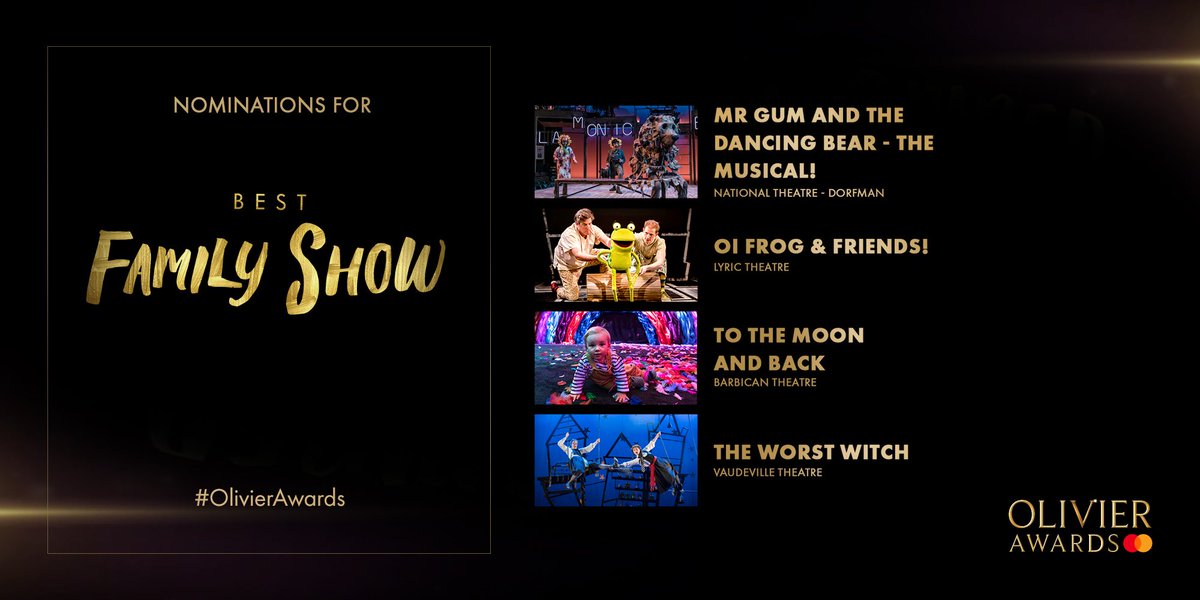 Beyond excited &amp; bursting with pride for the team here, for our brilliant partners, &amp; for two of the most generous &amp; talented companies we have had the pleasure of helping to bring together. Kibeho was something special for all of us. And, as for those Witches..! 💫#OlivierAwards