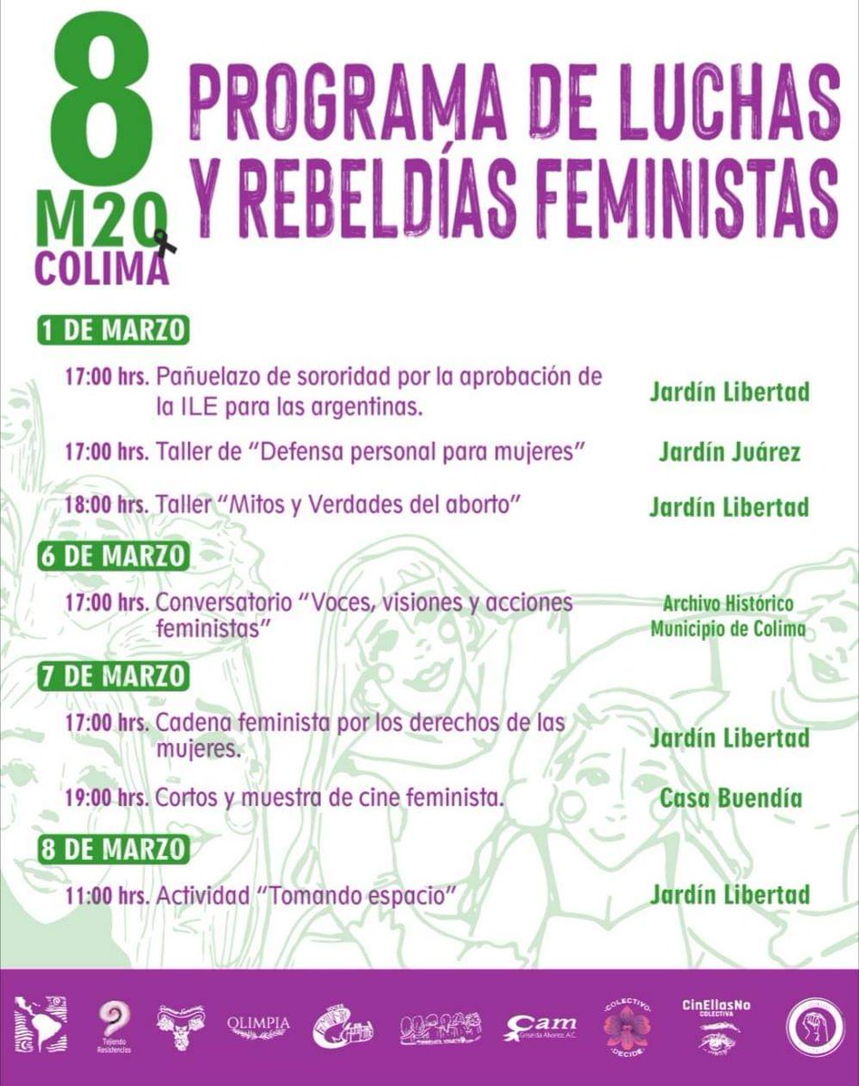 msp_mexico's tweet photo. Para continuar con las acciones en el marco del #8M les recordamos las actividades pendientes en #8MColima. 👇🏻 https://t.co/6dkJCXkax0