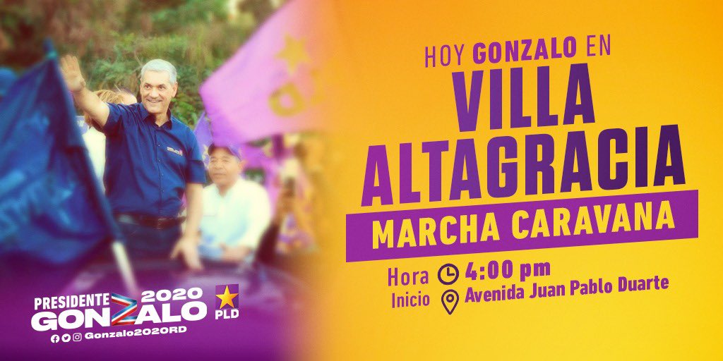 LaPencaMania's tweet photo. Nuestro Gonzalo va hoy a #VillaAltagracia a partir de las 4:00 para visitar a su gente que lo quiere. Seguimos trabajando! @AbelTejadaR de cerca @seg2020rd @ELPUEBLOMANDAPM #aTrabajar
#VillaEsDeGonzalo #JuntosConGonzalo
#ElPuebloMandaRD #SEG2020RD https://t.co/knSxarWe5K
