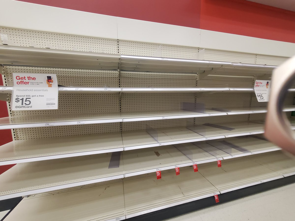 Lol when all the *natural* products are left, Clorox bleach/wipes gone. #COVID19