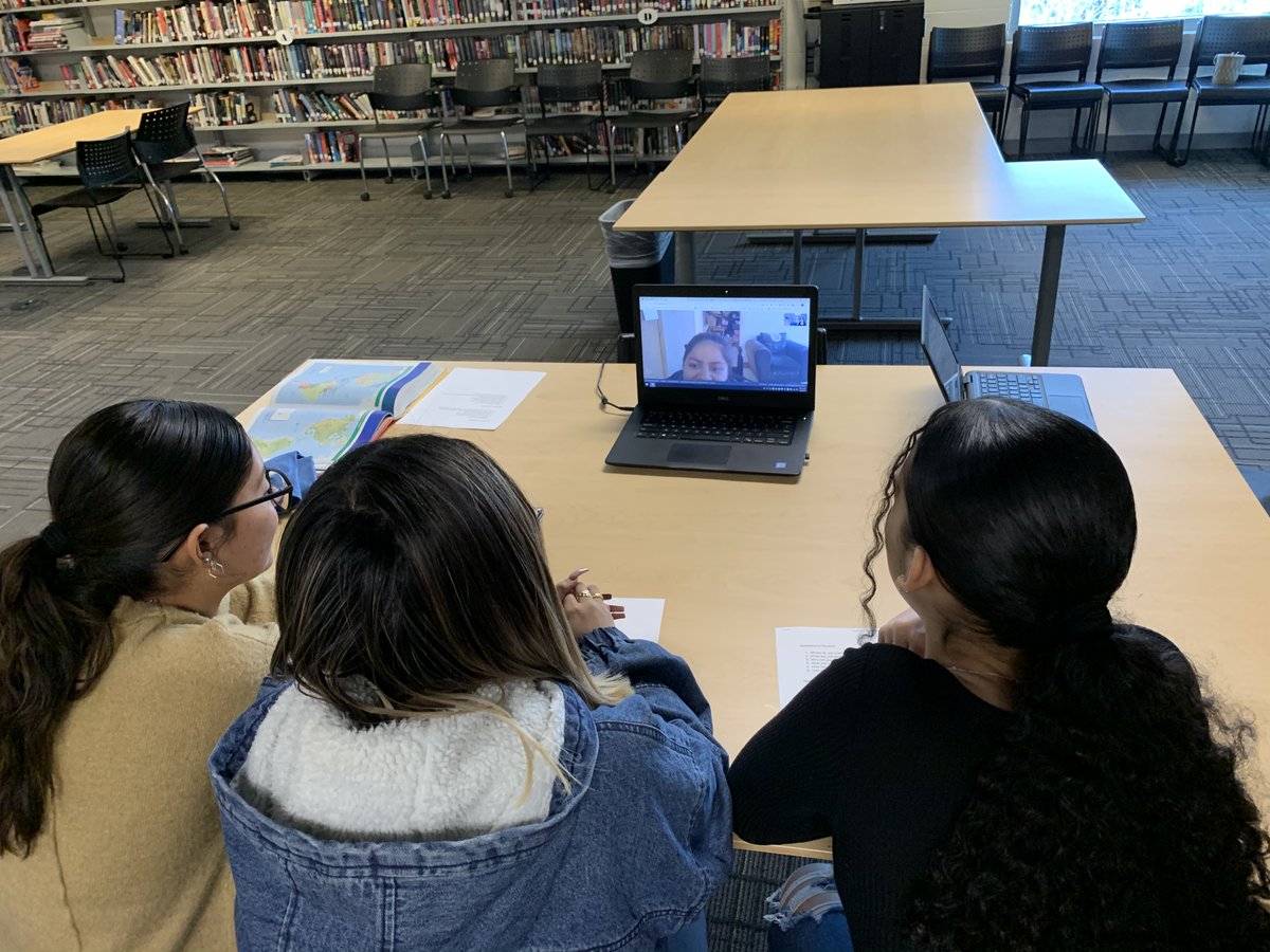 PCTAProvidence's tweet photo. PCTA students conversing via Skype with a Guatemala student from Chimaltenango. These Providence students are raising money to help her go to school in her country.  @pvdschools #PCTAPRIDE @SkillsUSARI @PCTASkillsUSA @MrsMcLoudRI @MrsPacitto https://t.co/MHVANlE96p