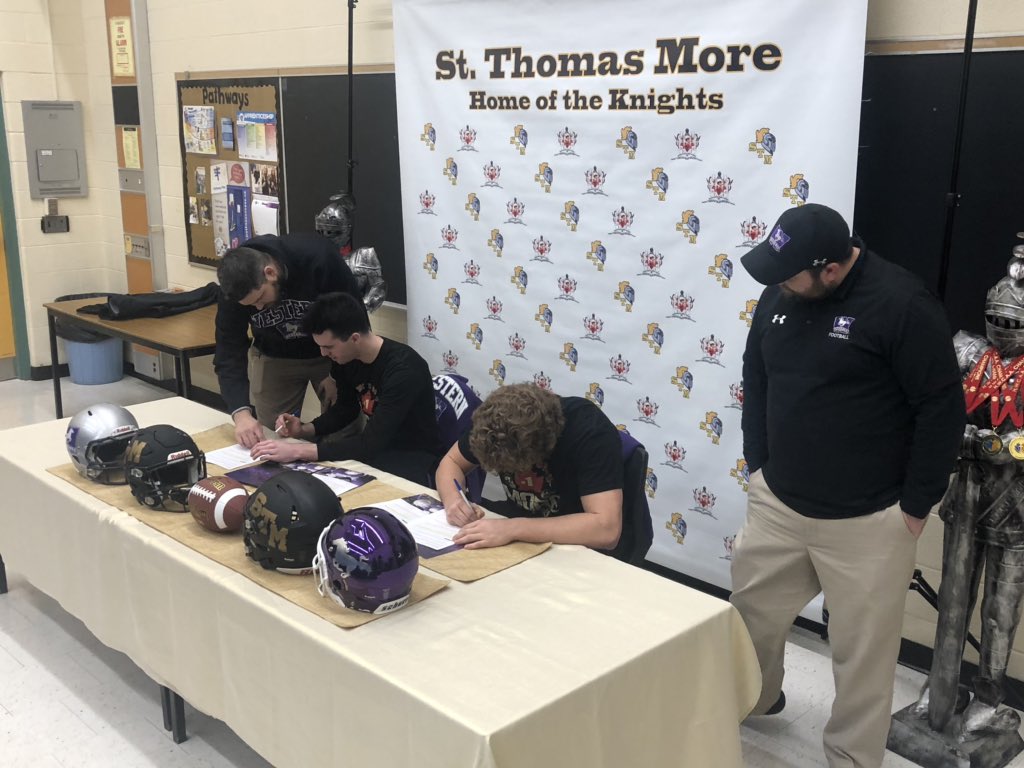 stmcss's tweet photo. Another day...another OUA signing for members of the @STM_Football family. Congrats to Evan and Riley...look forward to following your post STM careers!! https://t.co/hXRZXPRQZ3