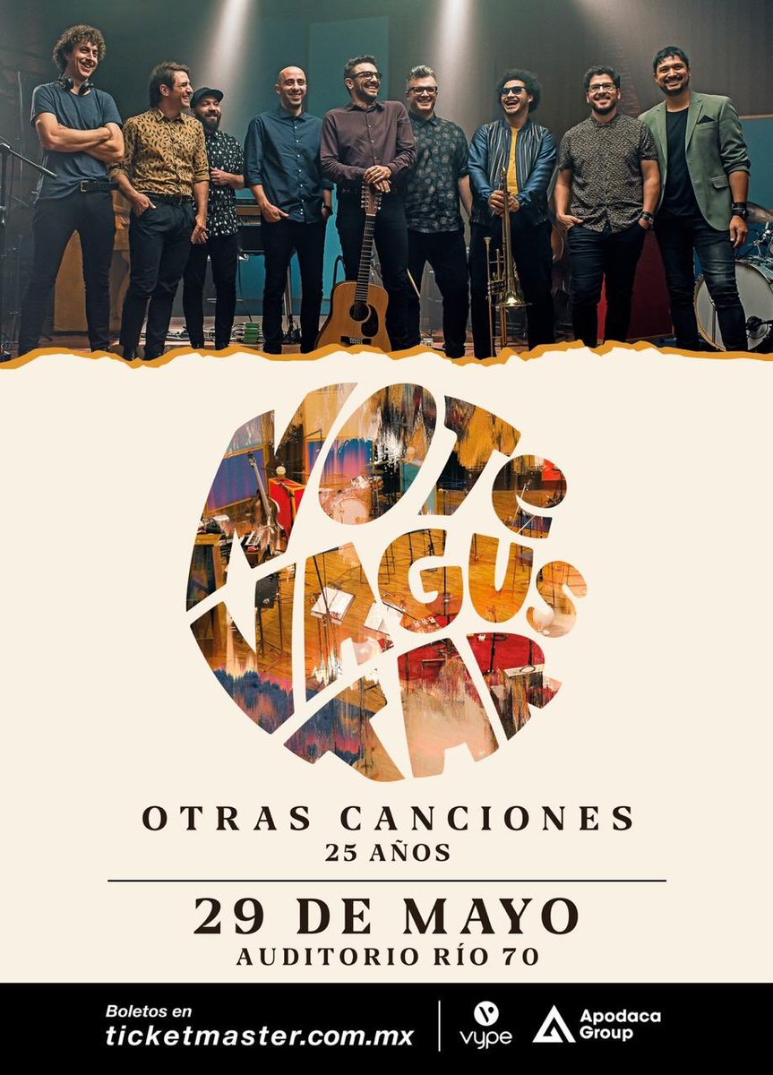 ASISOYTV's tweet photo. #NOTEVAGUSTAR llegará a #Monterrey “Otras canciones” para celebrar  25 años.
 
🗓29 de mayo.
📍Auditorio Rio 70.
 
🎟Los boletos estarán disponibles a través de Ticketmaster este viernes 6 de marzo a 395 pesos en Preferente, 625 en Platino y 725 pesos VIP, + cargos X servicio. https://t.co/sUy3sk8tlM