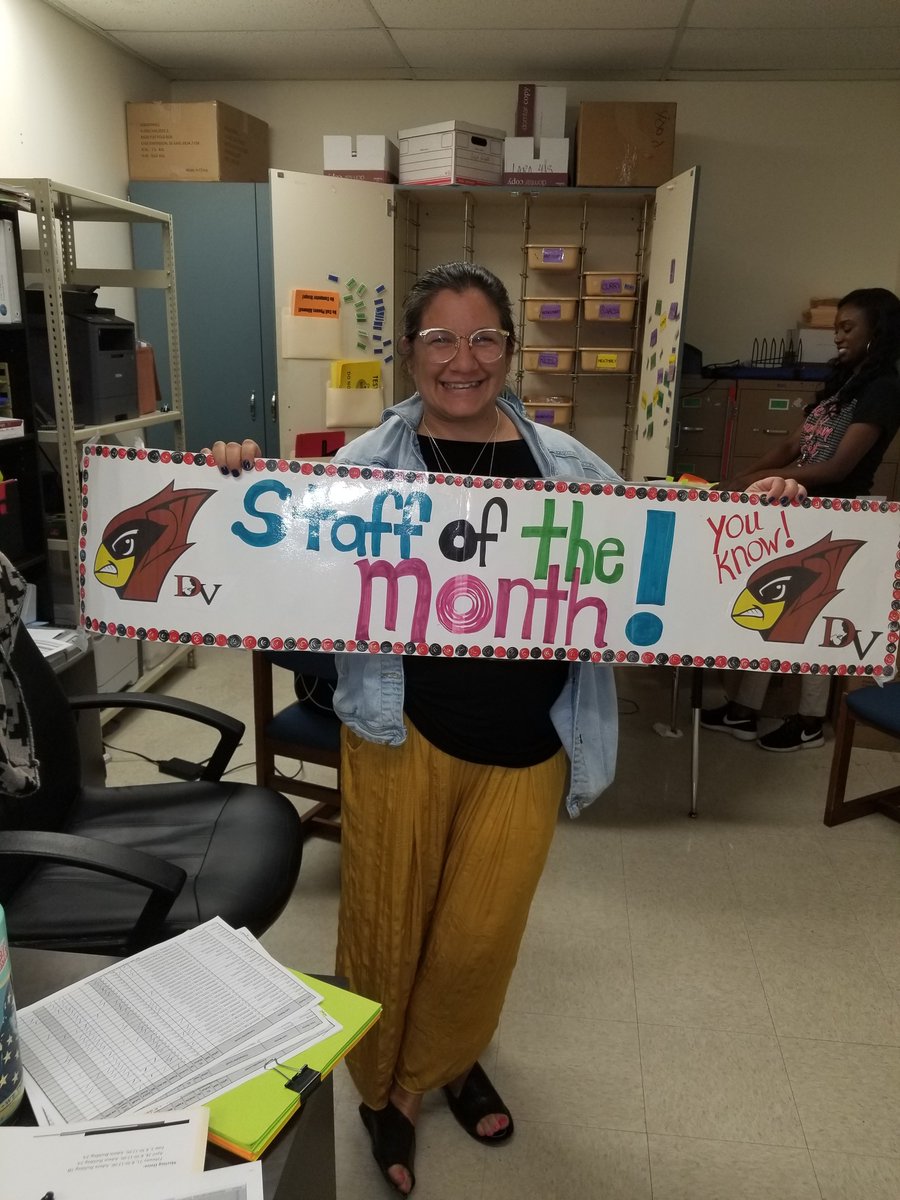 DVISD_DVMS's tweet photo. Congratulations to our February Teacher of the Month Ms. Richmond (ELAR 6th Grade) & Staff of the Month Ms. Lara (Testing Coordinator). We are #DVPROUD of all that you do for our students and the community of @DVISD_DVMS. #OnAMissionForSuccess #WritingOurOwnScript @DelValleISD https://t.co/yDkuYJNh5h
